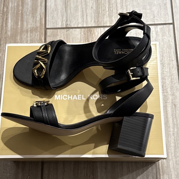 Michael Kors Reed Block Heel Black Sandal - Picture 5 of 9